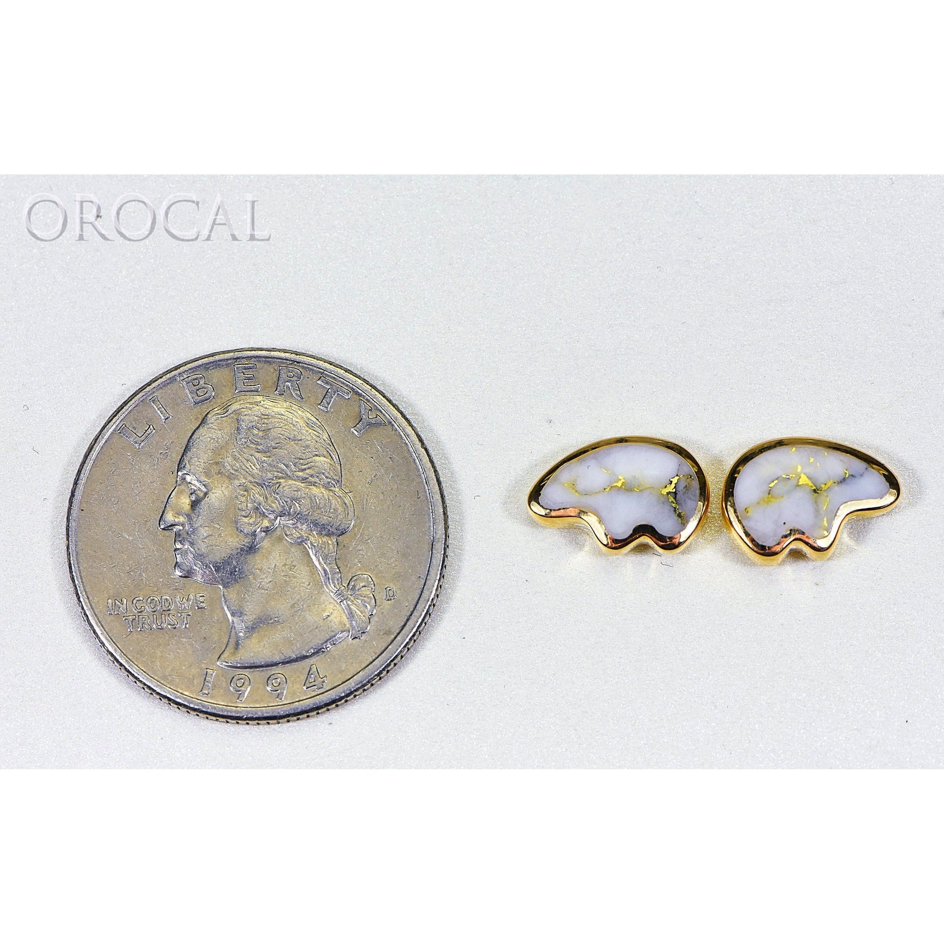 Orocal Gold Quartz Earrings Post Backs EBR1SHQ-Destination Gold Detectors