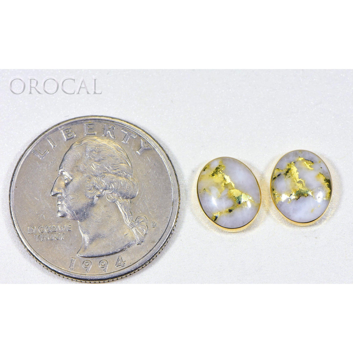 Orocal Gold Quartz Earrings Post Backs EBZ8*6Q-Destination Gold Detectors