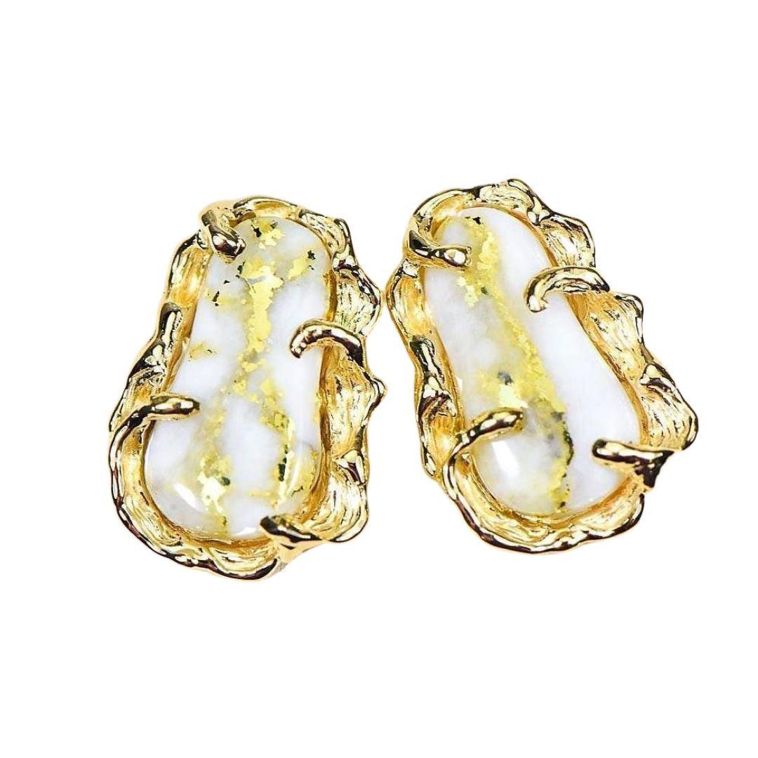 Orocal Gold Quartz Earrings Post Backs EFFQ5-Destination Gold Detectors