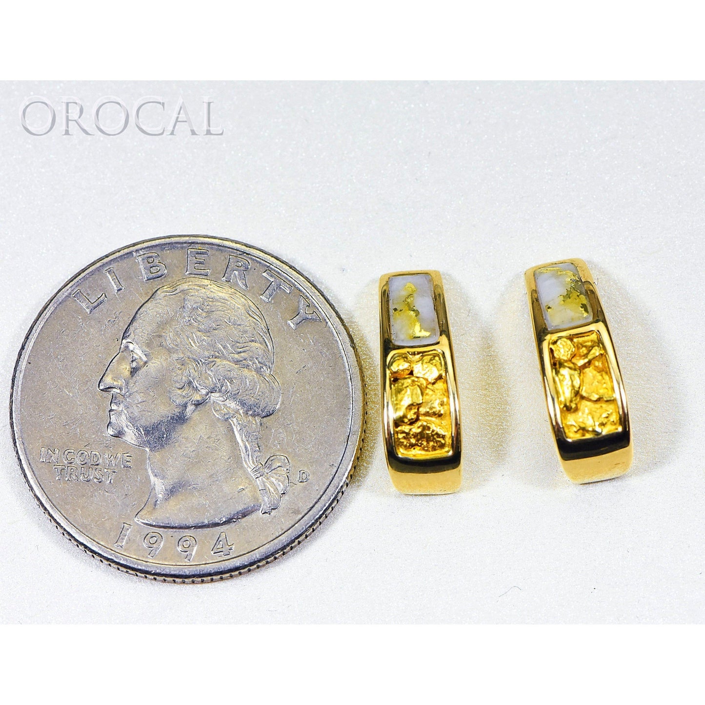 Orocal Gold Quartz Earrings Post Backs EH41NQ-Destination Gold Detectors