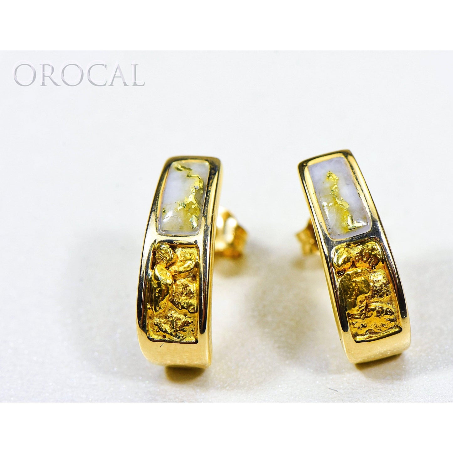 Orocal Gold Quartz Earrings Post Backs EH41NQ-Destination Gold Detectors