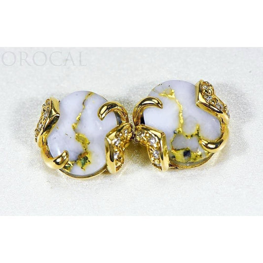 Orocal Gold Quartz Earrings Post Backs EN1133DQ-Destination Gold Detectors