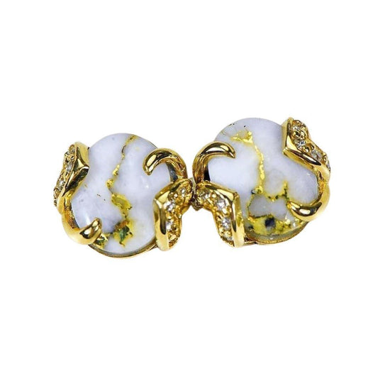 Orocal Gold Quartz Earrings Post Backs EN1133DQ-Destination Gold Detectors