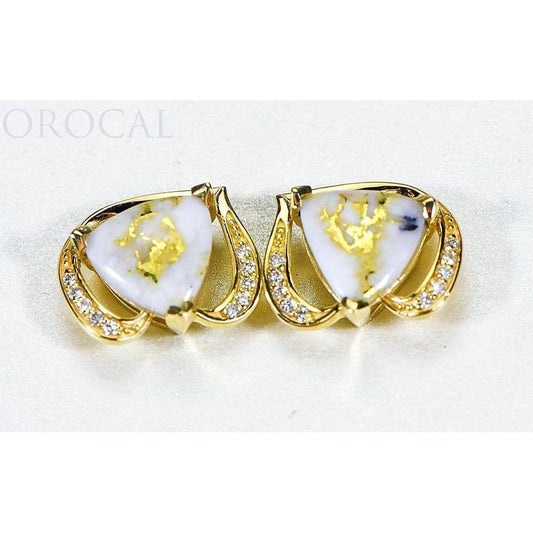 Orocal Gold Quartz Earrings Post Backs EN1134DQ-Destination Gold Detectors