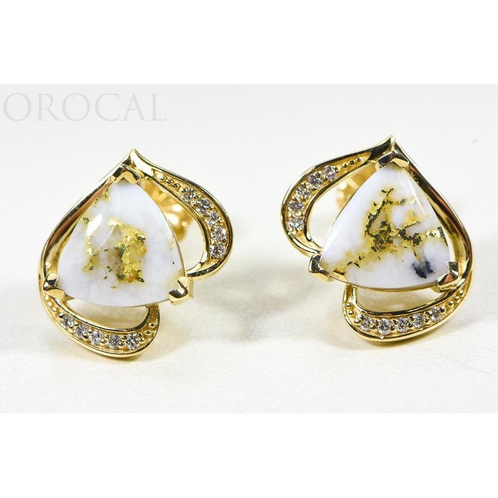 Orocal Gold Quartz Earrings Post Backs EN1134DQ-Destination Gold Detectors