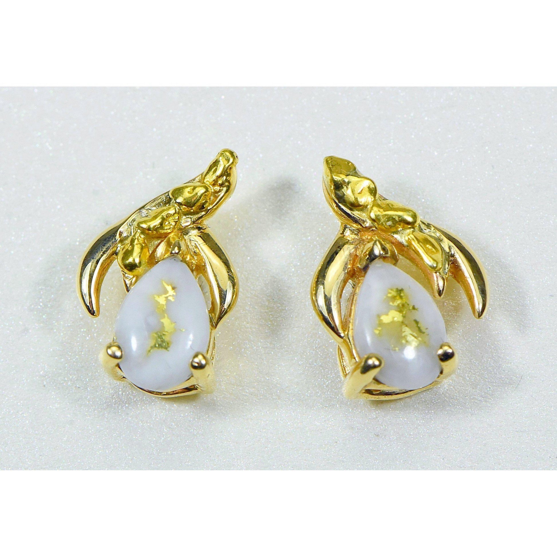 Orocal Gold Quartz Earrings Post Backs EN792SNQ-Destination Gold Detectors