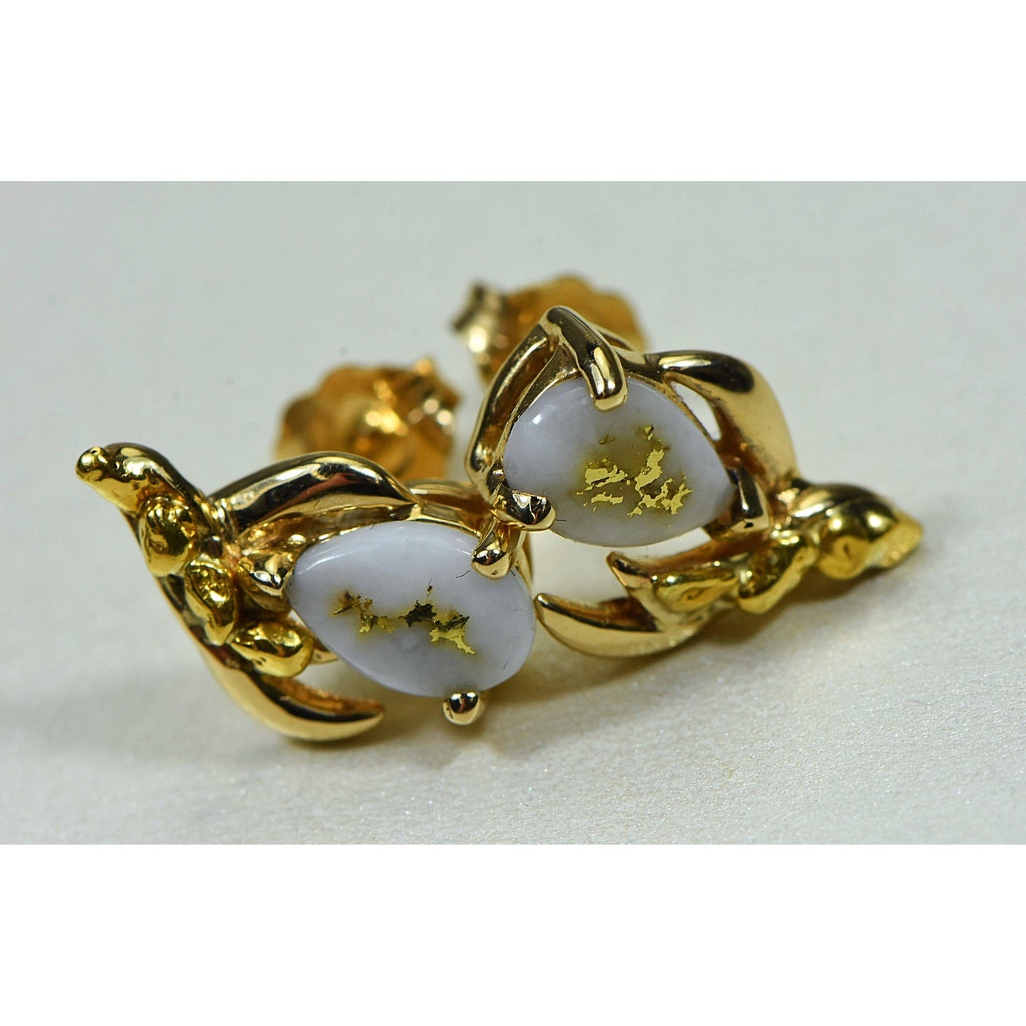 Orocal Gold Quartz Earrings Post Backs EN792SNQ-Destination Gold Detectors