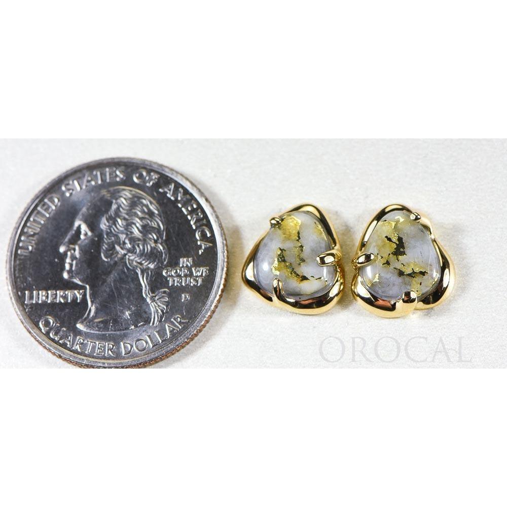 Orocal Gold Quartz Earrings Post Backs ESC115XSQ-Destination Gold Detectors
