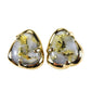 Orocal Gold Quartz Earrings Post Backs ESC115XSQ-Destination Gold Detectors