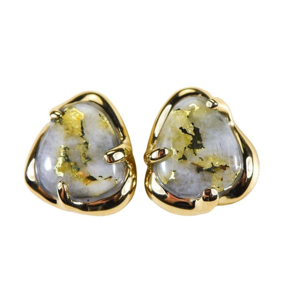 Orocal Gold Quartz Earrings Post Backs ESC115XSQ-Destination Gold Detectors