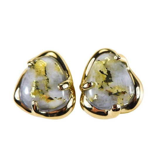 Orocal Gold Quartz Earrings Post Backs ESC115XSQ-Destination Gold Detectors