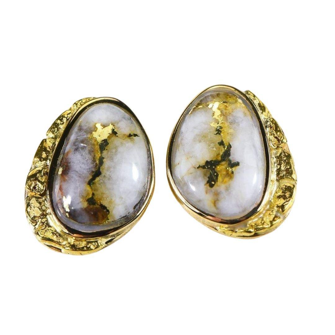 Orocal Gold Quartz Earrings Post Backs ESC126Q-Destination Gold Detectors