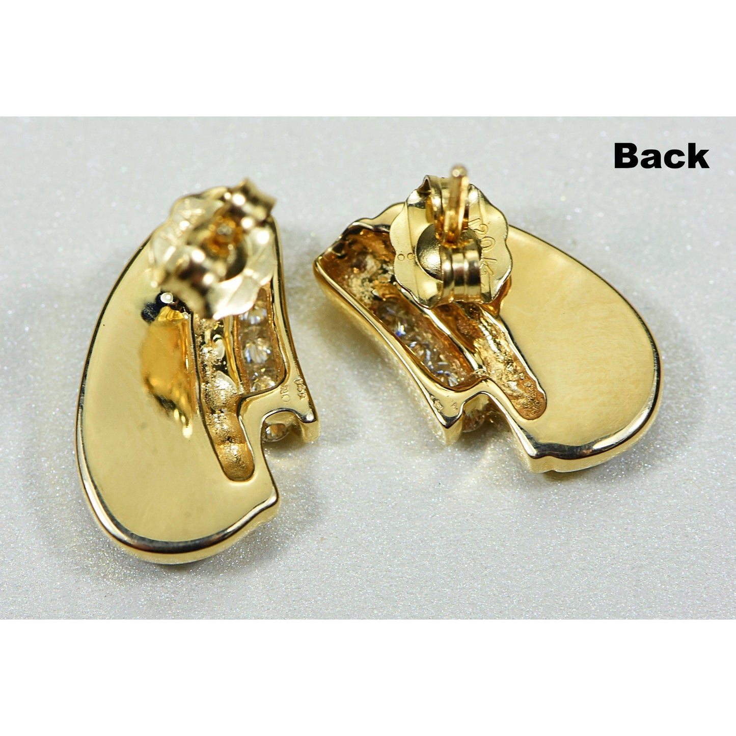 Orocal Gold Quartz Earrings Post Backs with Diamonds EDL47D16Q-Destination Gold Detectors