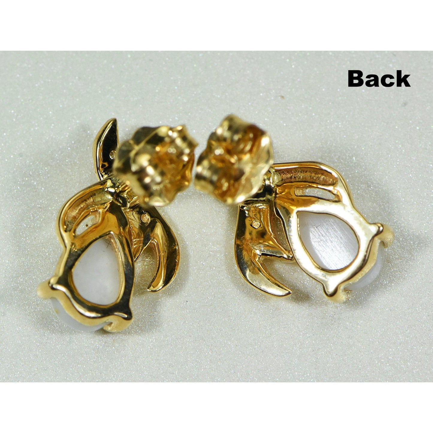 Orocal Gold Quartz Earrings Post Backs with Diamonds EN792SDQ-Destination Gold Detectors