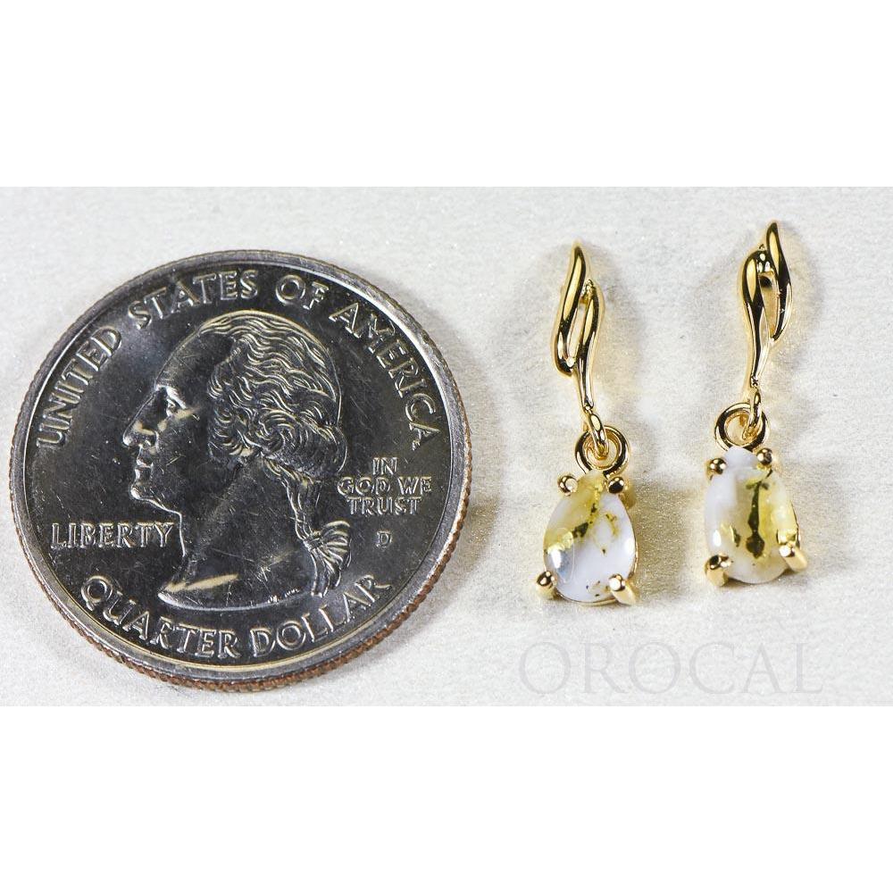 Orocal Gold Quartz Earrings Post Drops EN570SQ-Destination Gold Detectors