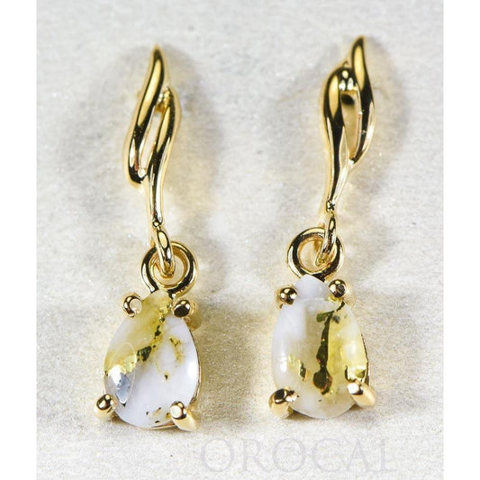 Orocal Gold Quartz Earrings Post Drops EN570SQ-Destination Gold Detectors