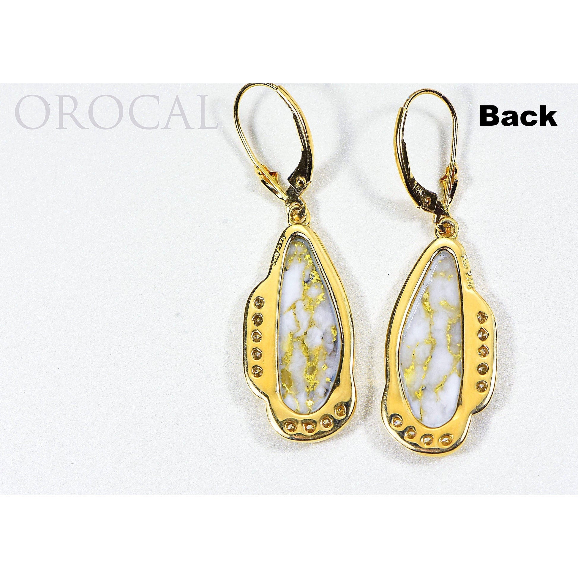 Orocal Gold Quartz Earrings with Diamonds EN1106SDQ/LB-Destination Gold Detectors
