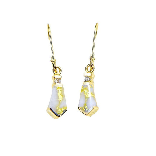 Orocal Gold Quartz Earrings with Diamonds EN641D8Q/LB-Destination Gold Detectors