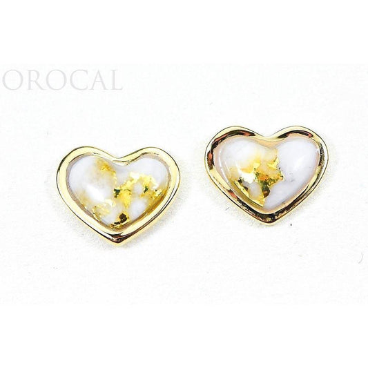 Orocal Gold Quartz Heart Earrings Post Backs EHE7Q-Destination Gold Detectors