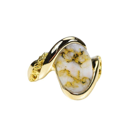 Orocal Gold Quartz Ladies Ring RL1002NQ-Destination Gold Detectors