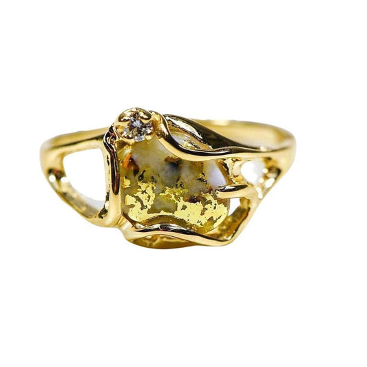Orocal Gold Quartz Ladies Ring RL1079DQ-Destination Gold Detectors