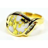 Orocal Gold Quartz Ladies Ring with Diamonds - L90D12Q-Destination Gold Detectors