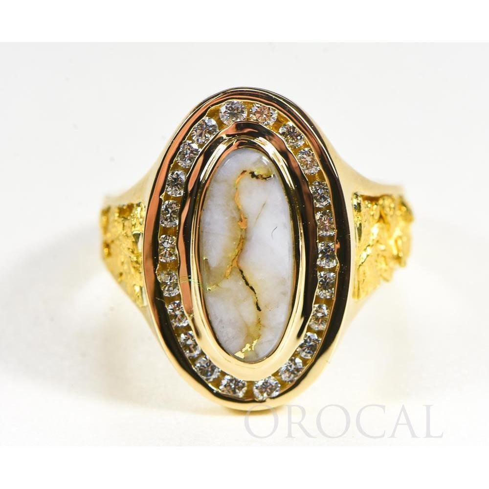 Orocal Gold Quartz Ladies Ring with Diamonds RL1049DQ-Destination Gold Detectors