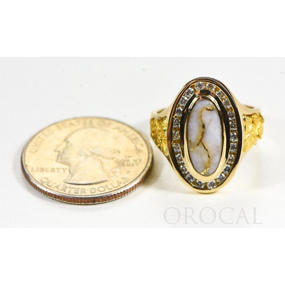 Orocal Gold Quartz Ladies Ring with Diamonds RL1049DQ-Destination Gold Detectors