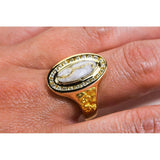 Orocal Gold Quartz Ladies Ring with Diamonds - RL1049DQ-Destination Gold Detectors