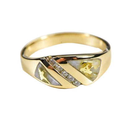 Orocal Gold Quartz Ladies Ring with Diamonds RL1068DQ-Destination Gold Detectors
