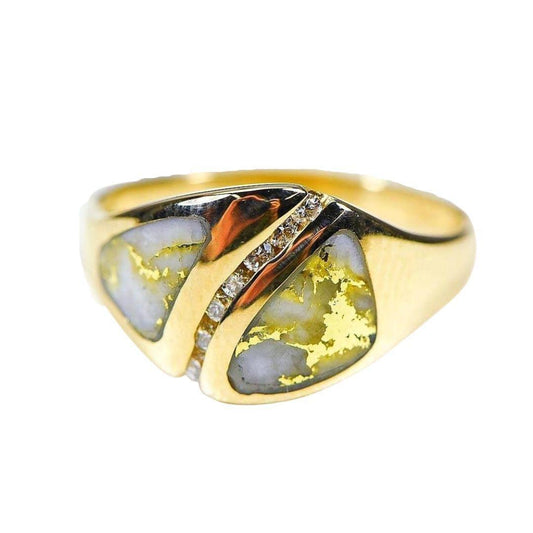 Orocal Gold Quartz Ladies Ring with Diamonds RL1071DQ-Destination Gold Detectors