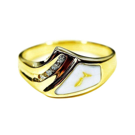 Orocal Gold Quartz Ladies Ring with Diamonds RL1073DQ-Destination Gold Detectors