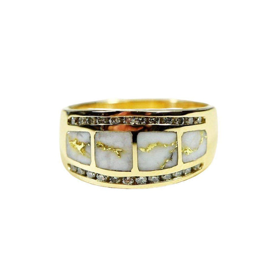 Orocal Gold Quartz Ladies Ring with Diamonds RL1075DQ-Destination Gold Detectors