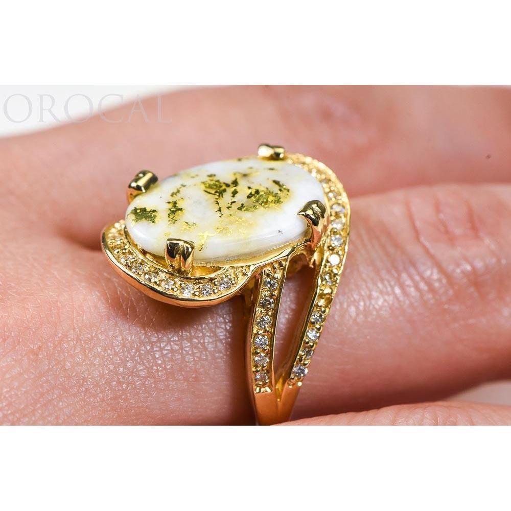 Orocal Gold Quartz Ladies Ring with Diamonds RL1105DQ-Destination Gold Detectors