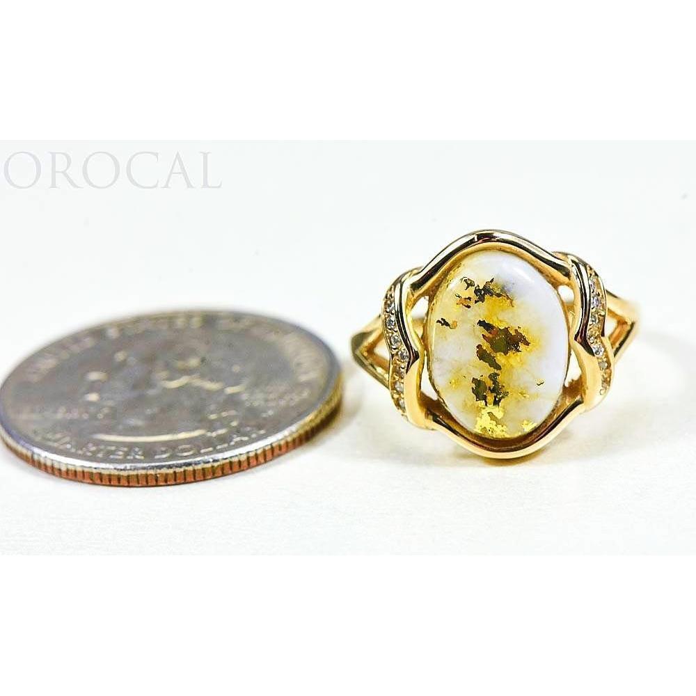 Orocal Gold Quartz Ladies Ring with Diamonds RL1107DQ-Destination Gold Detectors