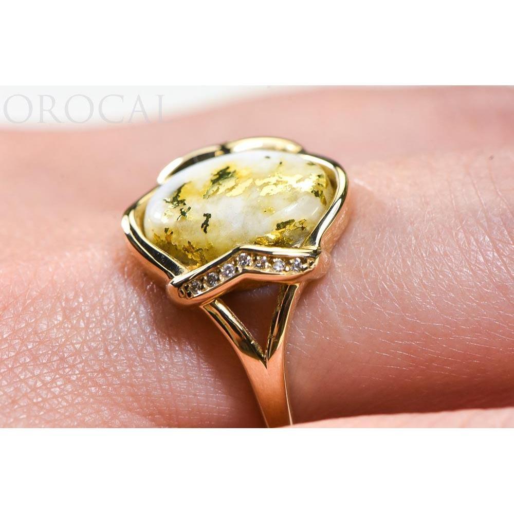 Orocal Gold Quartz Ladies Ring with Diamonds RL1107DQ-Destination Gold Detectors