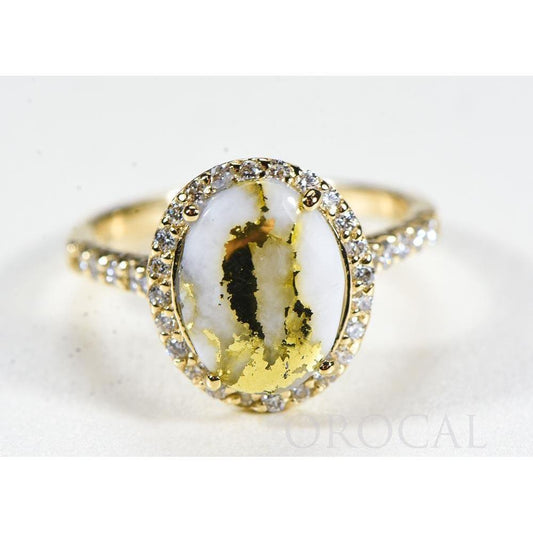Orocal Gold Quartz Ladies Ring with Diamonds RL1109DQ-Destination Gold Detectors