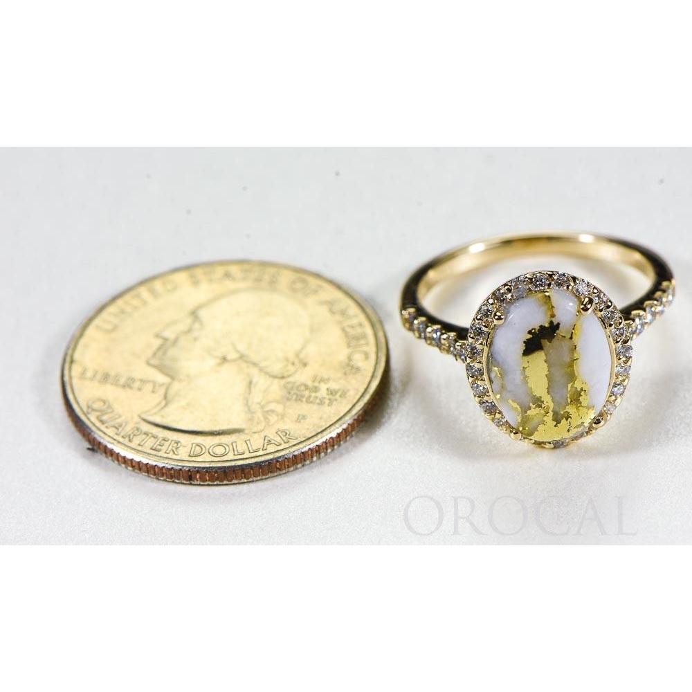 Orocal Gold Quartz Ladies Ring with Diamonds RL1109DQ-Destination Gold Detectors