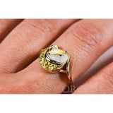 Orocal Gold Quartz Ladies Ring with Diamonds - RL1137DNQ-Destination Gold Detectors