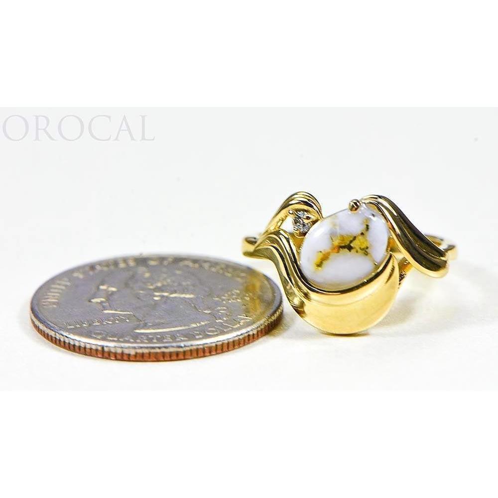 Orocal Gold Quartz Ladies Ring with Diamonds RL1137DQ-Destination Gold Detectors