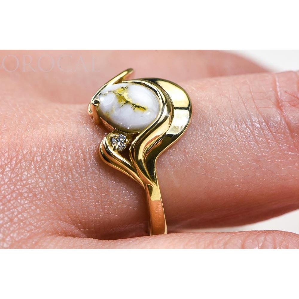 Orocal Gold Quartz Ladies Ring with Diamonds RL1137DQ-Destination Gold Detectors