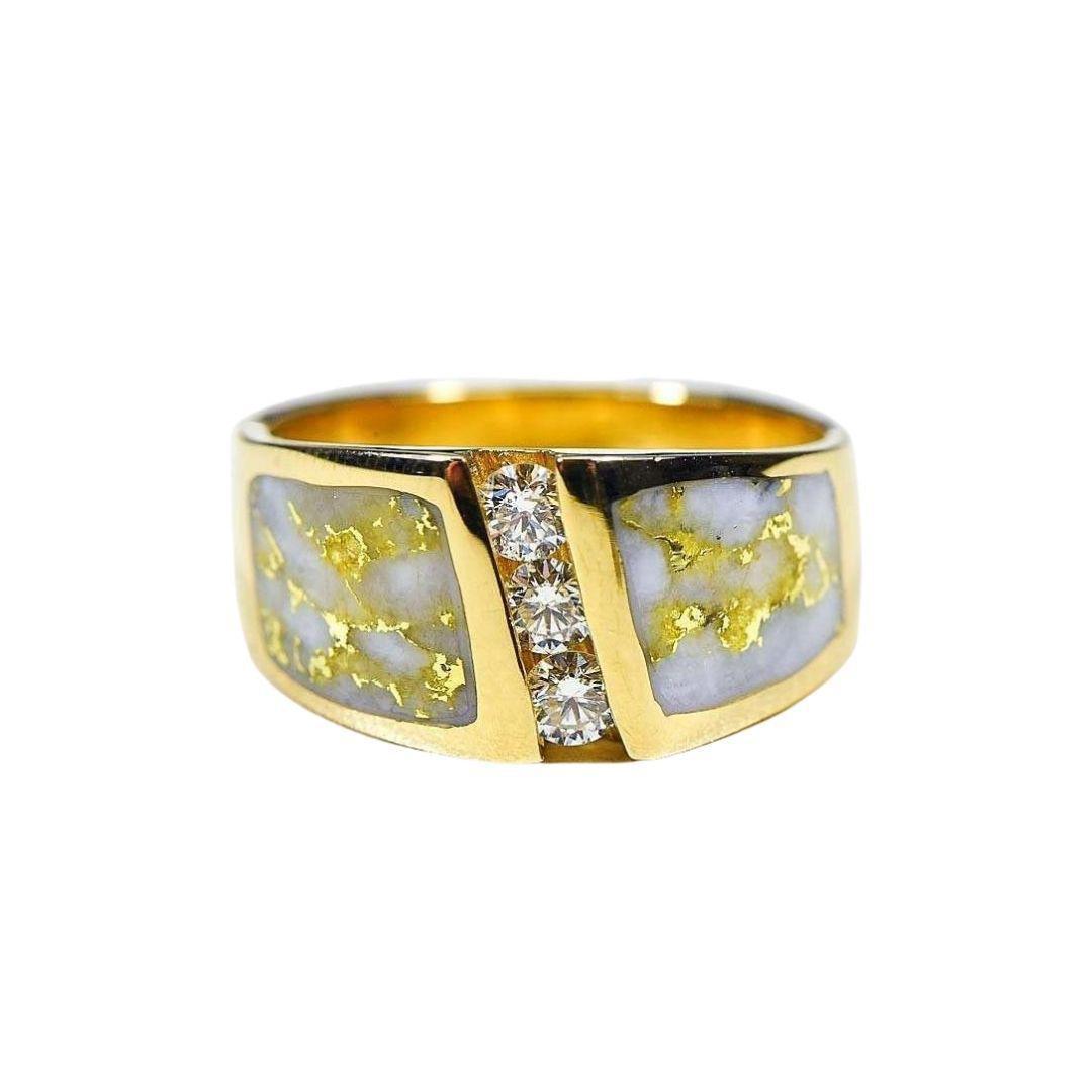 Orocal Gold Quartz Ladies Ring with Diamonds RL470LD45Q-Destination Gold Detectors