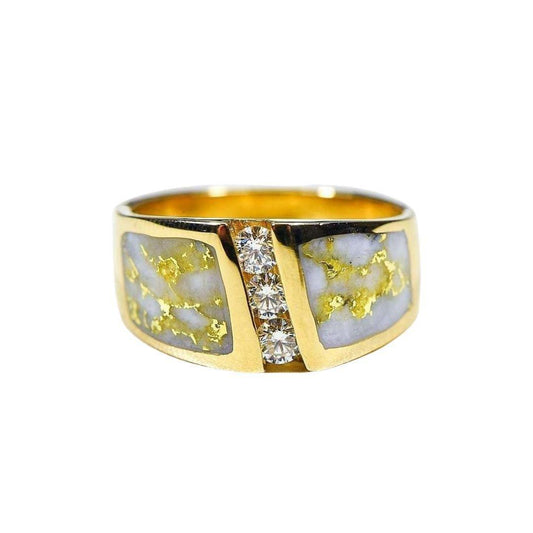 Orocal Gold Quartz Ladies Ring with Diamonds RL470LD45Q-Destination Gold Detectors