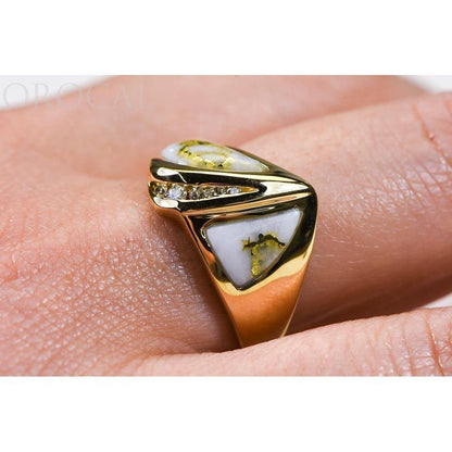 Orocal Gold Quartz Ladies Ring with Diamonds RL536D10Q-Destination Gold Detectors