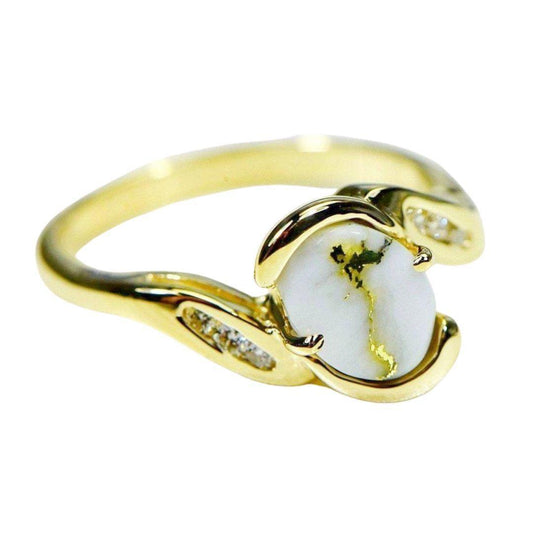 Orocal Gold Quartz Ladies Ring with Diamonds RL586D10Q-Destination Gold Detectors
