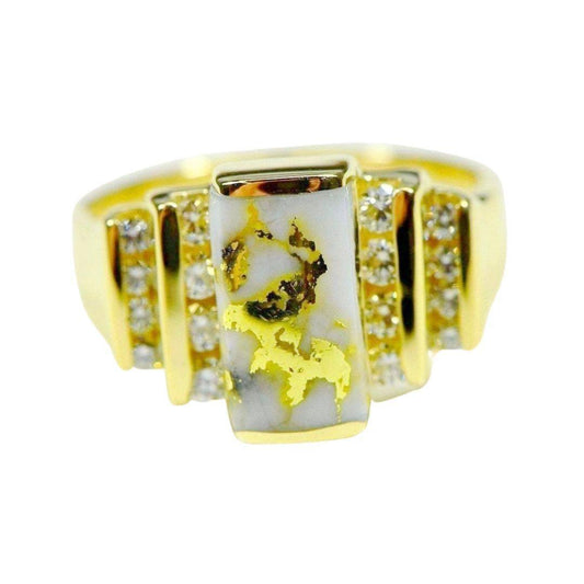 Orocal Gold Quartz Ladies Ring with Diamonds RL639D48Q-Destination Gold Detectors