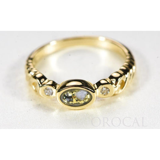 Orocal Gold Quartz Ladies Ring with Diamonds RL691D5Q-Destination Gold Detectors