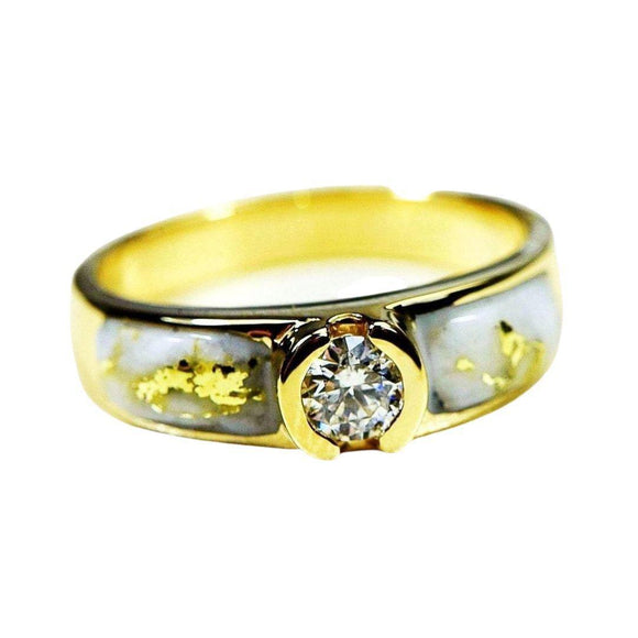 Orocal Gold Quartz Ladies Ring with Diamonds - RL728D33Q-Destination Gold Detectors