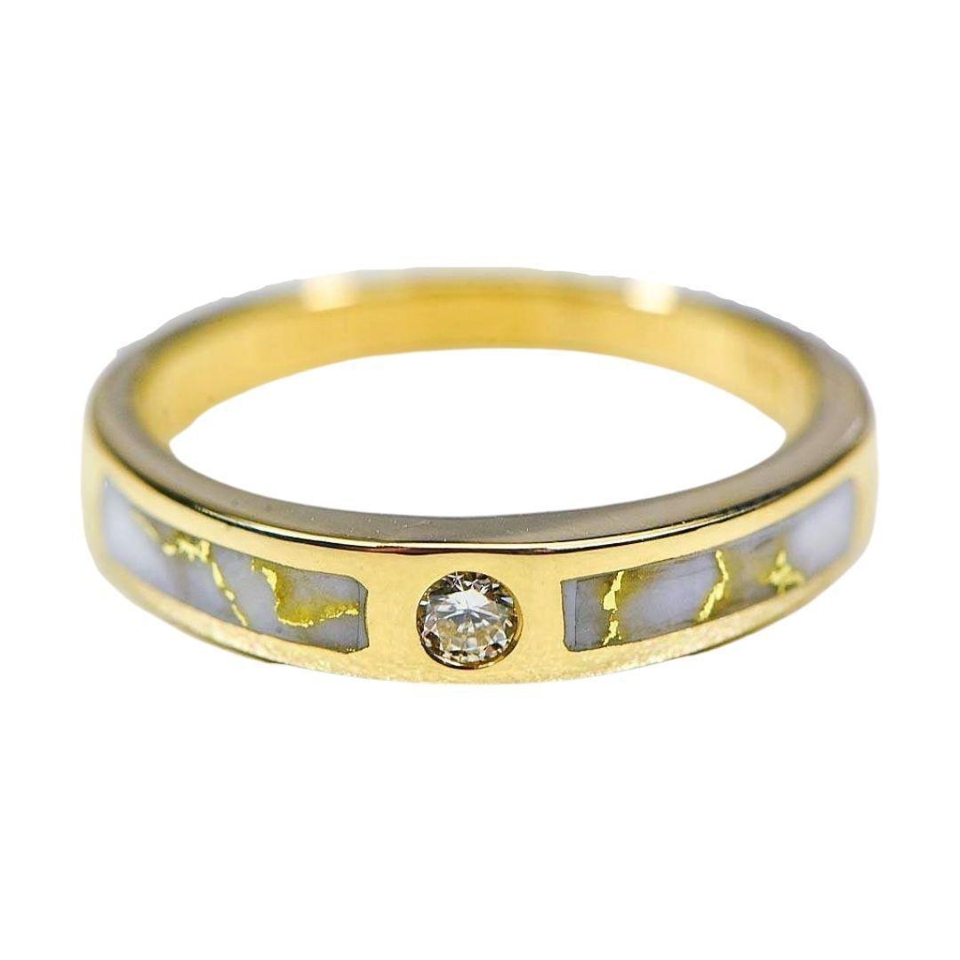 Orocal Gold Quartz Ladies Ring with Diamonds RL728WD7Q-Destination Gold Detectors