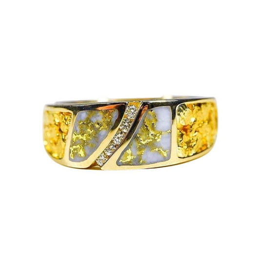 Orocal Gold Quartz Ladies Ring with Diamonds RL731D10NQ-Destination Gold Detectors